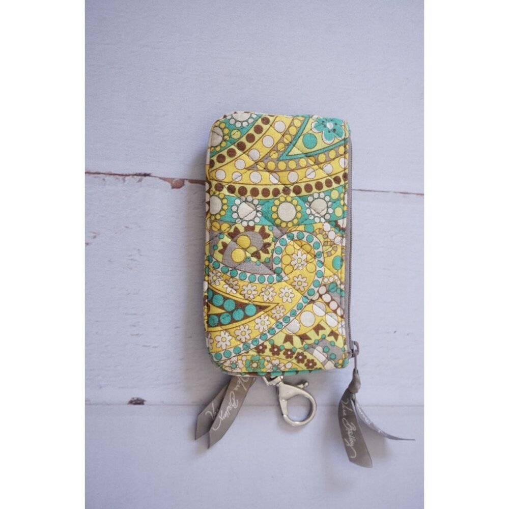 Vera Bradley Zip ID Case & Coin Purse – Lemon Parfait, Floral Paisley Print - Picture 6 of 6